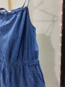 Denim Culotte Jumpsuit