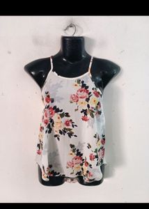 White Top With Floral Print