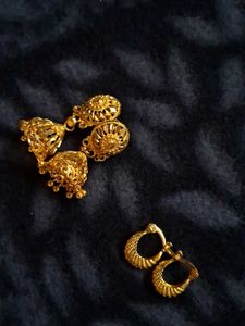 Golden Jhumka Earrings