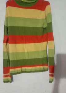 Striped Turtleneck Sweater
