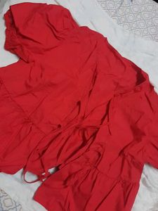 Red Ruffled Top
