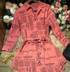 Trendy Newspaper Print Dress