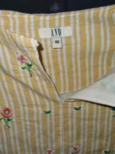 Floral Embroidered Striped Dress