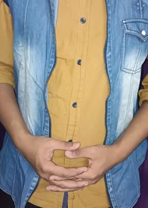 Half sleeves Denim Jacket L Size