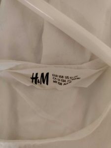 H&amp;M White Short Puff Sleeve Blouse