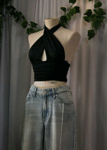 Zara Black Halter Top