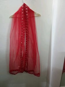 Red Embellished lehenga choli dupatta set