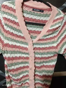Striped Knit Multicolour Cardigan