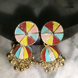 Fun Colorful Jhumka Earrings