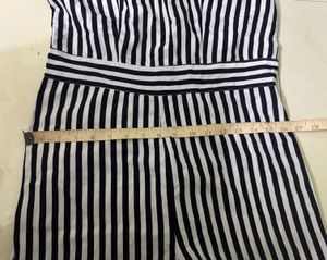 Striped One-Shoulder Romper