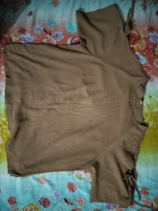 Olive Green Tie-Sleeve Blouse