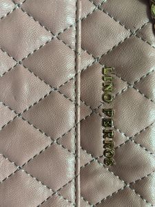 Pink solid Quilted Sling Bag