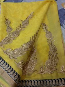 Yellow Embroidery Saree