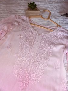 Baby Pink Chikankari Kurta