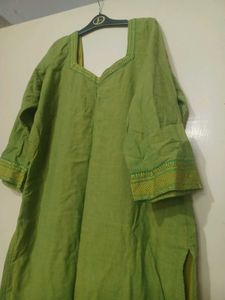 Green Linen Kurti