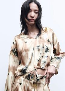 Zara Printed Satin Top