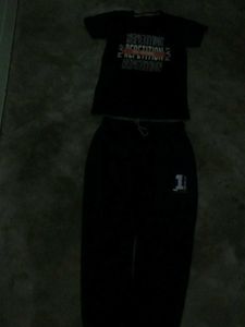 Black Graphic T-Shirt And Pant
