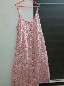 Price Drop😲 Pink And White Sleeveless Dress