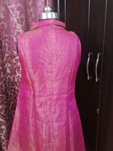 Mukesh Work Pink Sleeveless Dress
