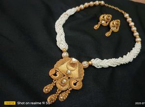 Elegant Pearl and Gold-Tone Jewelry Set
