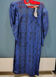 Blue Snake Print Dress