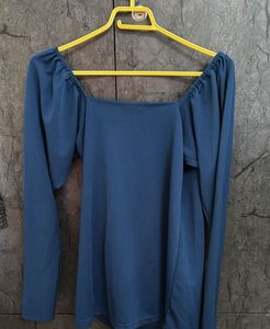 Navy blue Sweetheart Neck Top