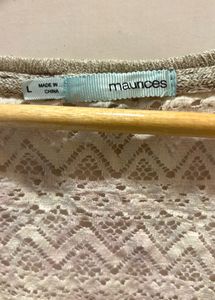 Beautiful Lace Top With Knit Sleeves