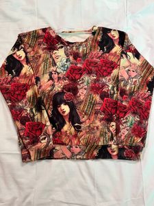 Beautiful women faces printed top