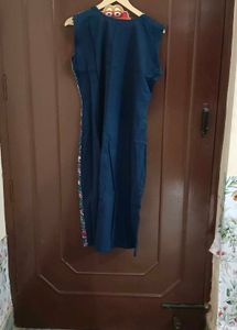 Navy Blue Floral Kurti