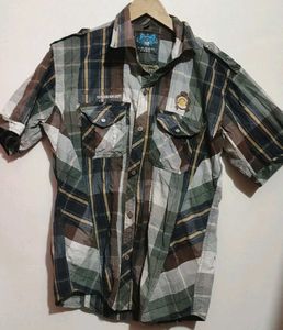 Multi Checked Print Shirt For 38 Chest