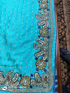New With Tag Sky-blue Saree 💥Price Drop