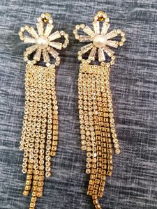 Sparkling Gold Tassel Earrings