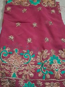 Heavy  Work  Saree  With  Out Blouse  Pc
