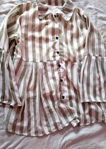 Striped Button-Down Top