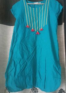 Blue Embroidered Kurti