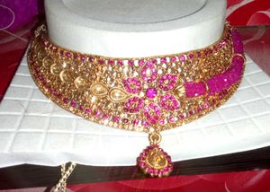 Gorgeous Pink & Gold Bridal Choker