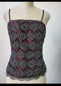 Royal Maroon Lacey Corset Style Top