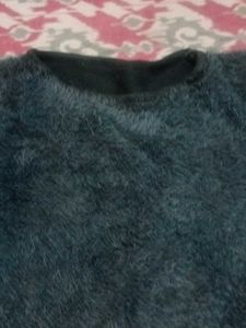 Stylish Blue Fuzzy Sweater