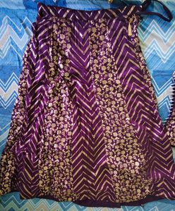 Purple &amp; Gold Lehenga Set