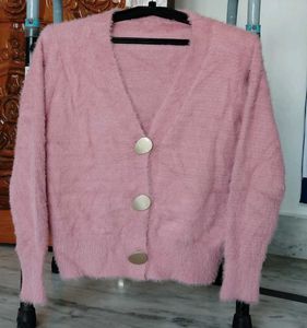 Fluffy Pink Cardigan