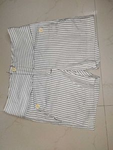 Striped Button-Down Shorts