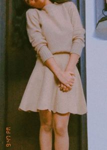 Tan Woolen Stretchable Skirt