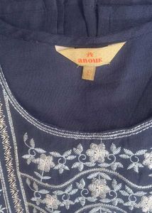 Elegant Navy Embroidered Kurta Set