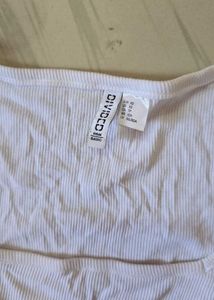White Square Neck Top