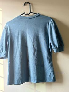 Light Blue Puff Sleeve Top