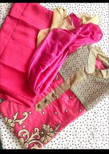 pink suit set unstitched