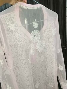 Pink Chicken Kurti With Camisole