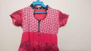 Peach A Line Kurta