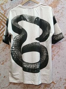 Snake Print Drop Shoulder T-Shirt
