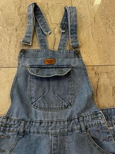 Denim Overall Dungaree Shorts